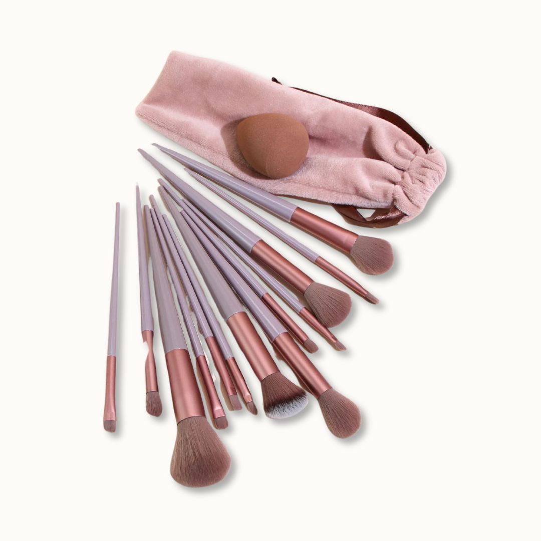 13pcs Makeup Brush Set Beauty Tools With Storage Bag And Puff