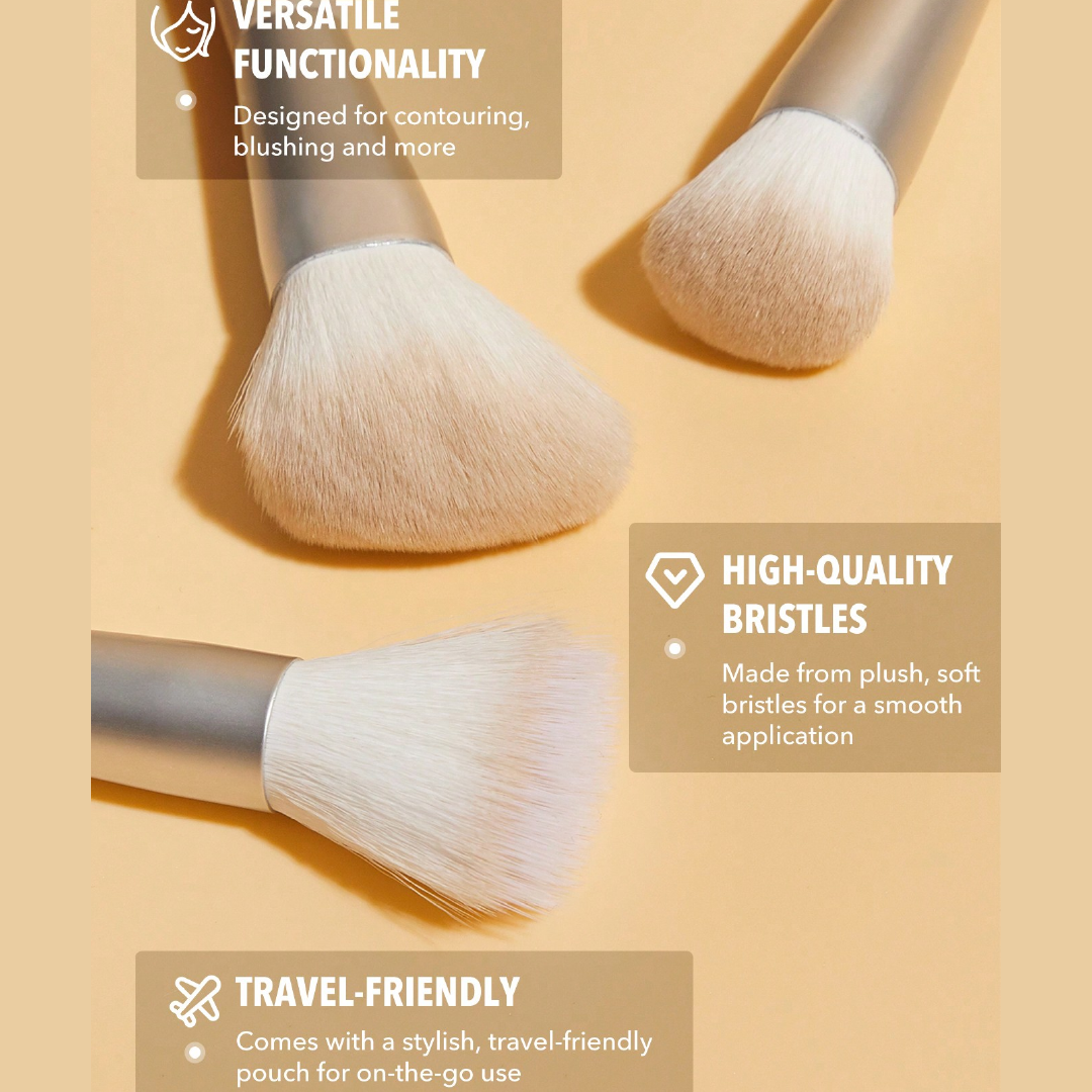 Glam 101 Face Essentials Brush Set with Bag